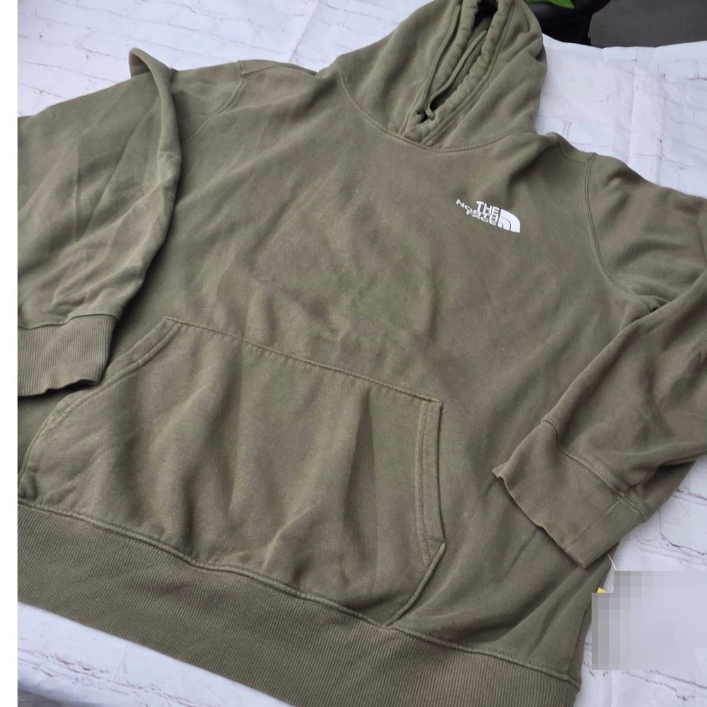 The North Face Mens Olive Green Never Stop Exploring Box Logo Pullover Hoodie